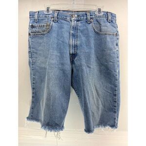 Vintage Levis Mens 550 Relaxed Fit Denim Shorts Light Wash Size 36x34 2001 Y2K